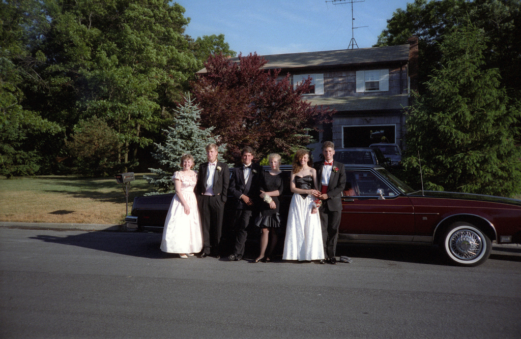 people in front of limo