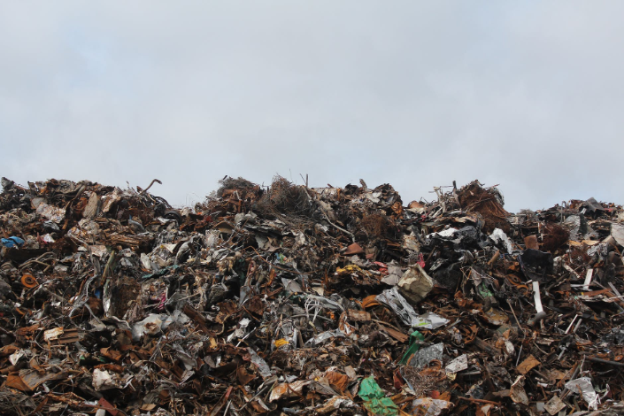 a big pile of metal junk