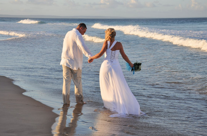 walking on the beach